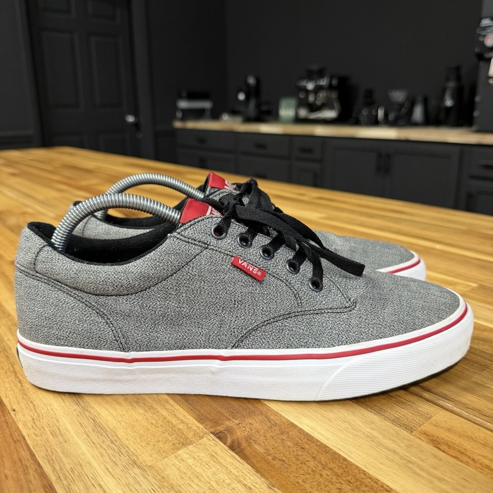 Vans Atwood Mens Size 10 Textile Gray Red Athletic Casual Sneakers
